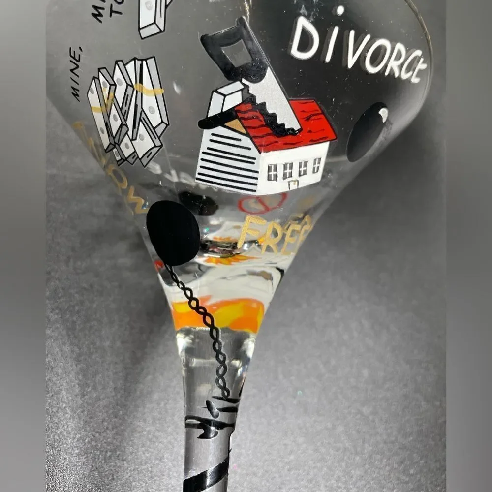 LOLITA - “Divorce” * Love my Martini * Hand-painted Martini Glass